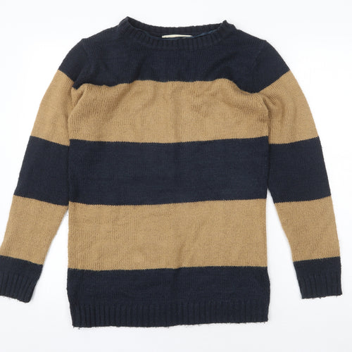 Atmosphere Womens Multicoloured Round Neck Striped Acrylic Pullover Jumper Size 10