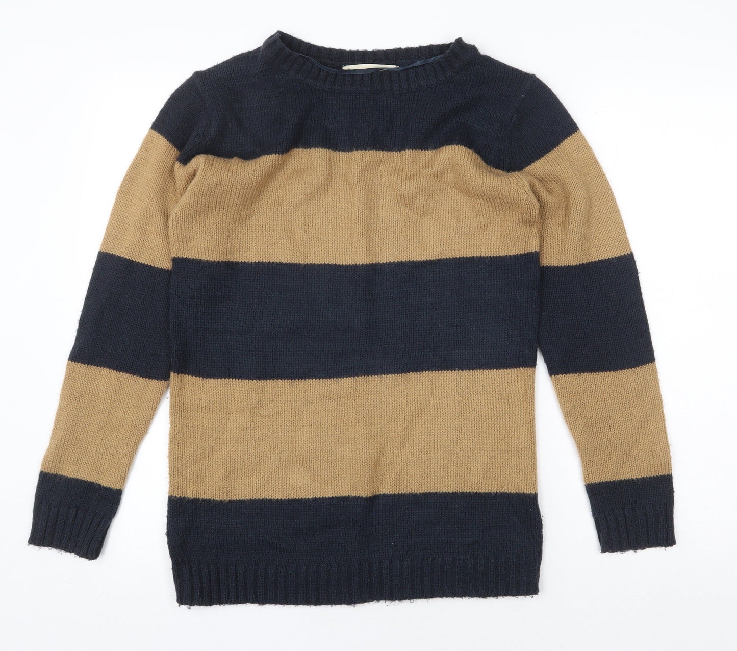 Atmosphere Womens Multicoloured Round Neck Striped Acrylic Pullover Jumper Size 10
