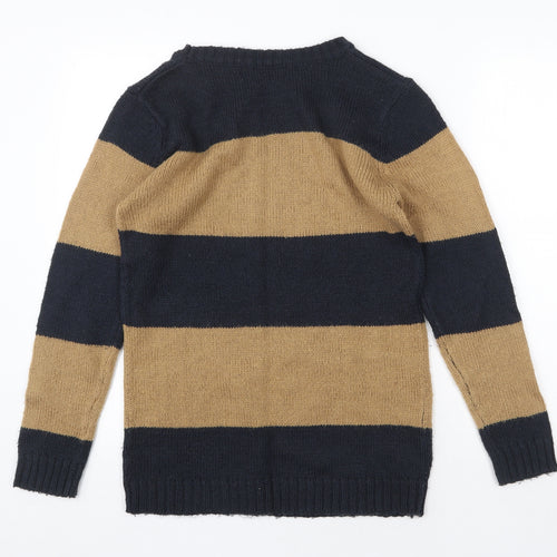 Atmosphere Womens Multicoloured Round Neck Striped Acrylic Pullover Jumper Size 10