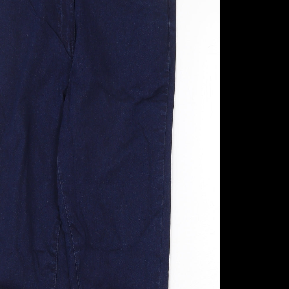Bonmarché Womens Blue Cotton Straight Jeans Size 14 Regular Zip