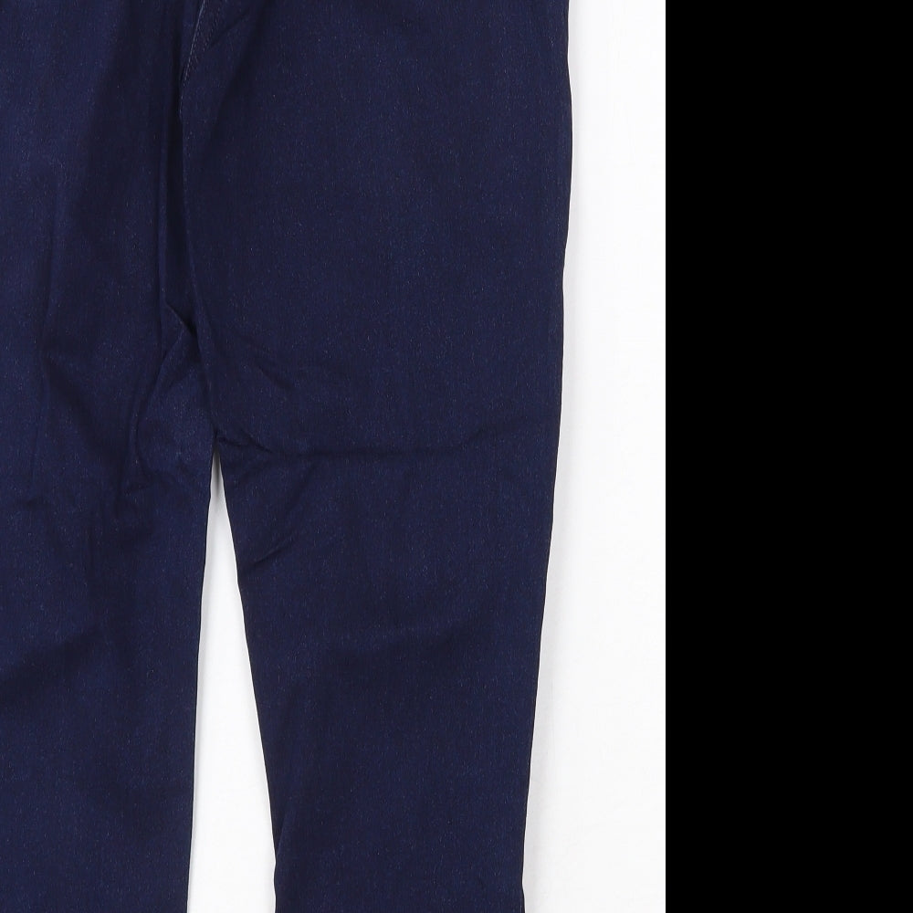 Bonmarché Womens Blue Cotton Straight Jeans Size 14 Regular Zip