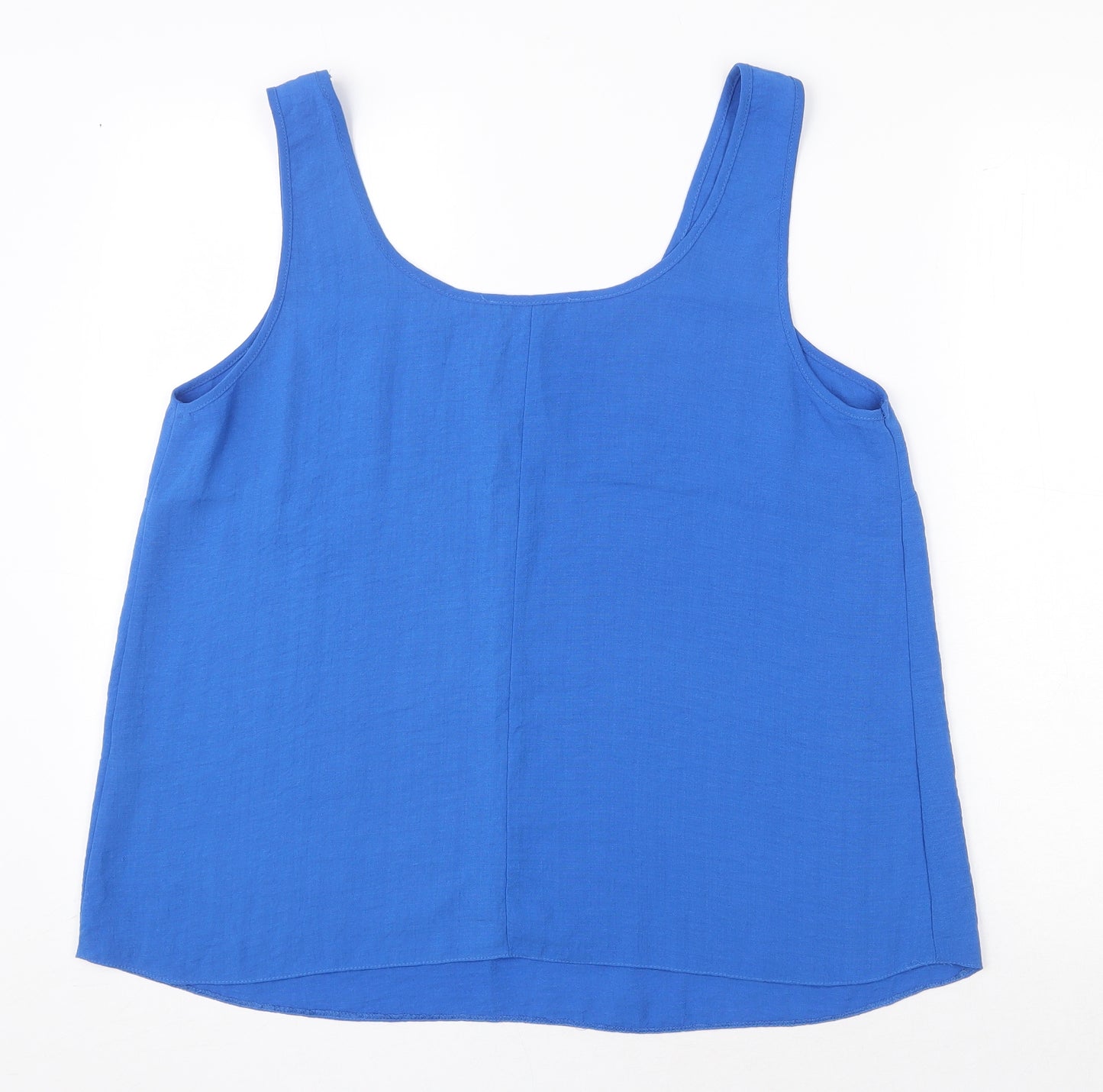 George Womens Blue Polyester Basic Tank Size 14 Scoop Neck