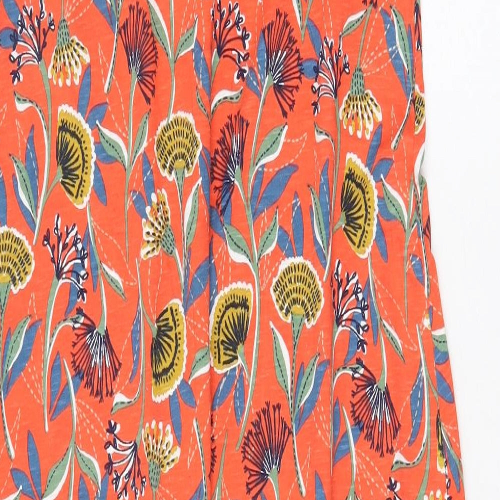 MANTARAY PRODUCTS Womens Orange Geometric Cotton Fit & Flare Size 14 Scoop Neck Pullover