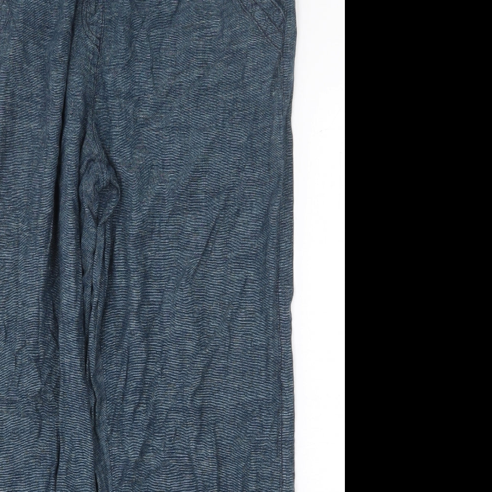 George Womens Blue Linen Trousers Size 18 Regular Tie