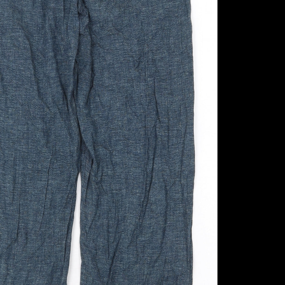 George Womens Blue Linen Trousers Size 18 Regular Tie