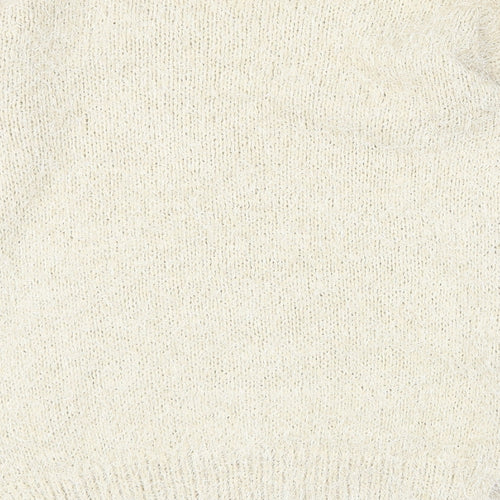 NEXT Womens Beige Scoop Neck Polyester Pullover Jumper Size S