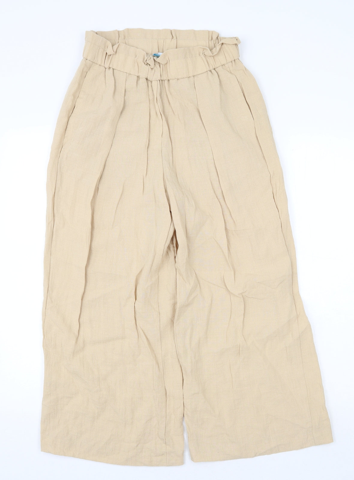 Primark Womens Beige Viscose Trousers Size 10 Regular
