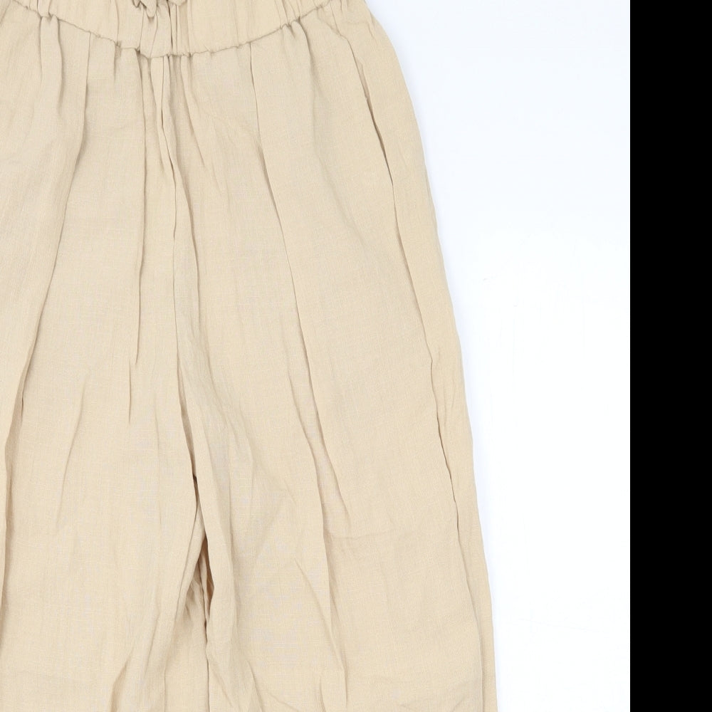 Primark Womens Beige Viscose Trousers Size 10 Regular