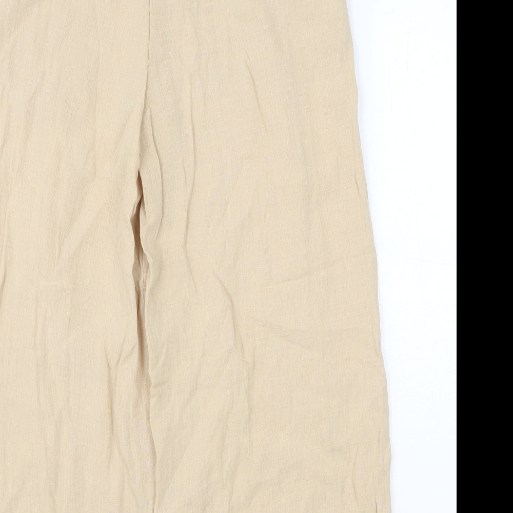 Primark Womens Beige Viscose Trousers Size 10 Regular