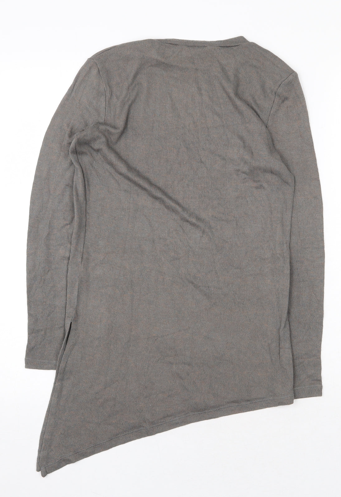 River Island Womens Grey Viscose Basic T-Shirt Size 8 Round Neck - Slogan