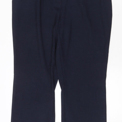 Marks and Spencer Womens Blue Polyester Trousers Size 14 Regular Zip