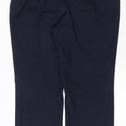 Marks and Spencer Womens Blue Polyester Trousers Size 14 Regular Zip