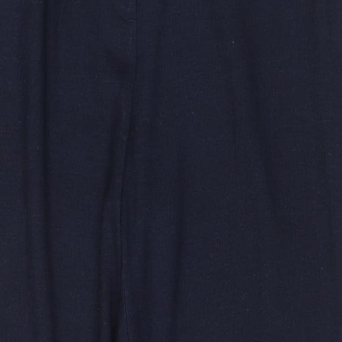 Marks and Spencer Womens Blue Polyester Trousers Size 14 Regular Zip