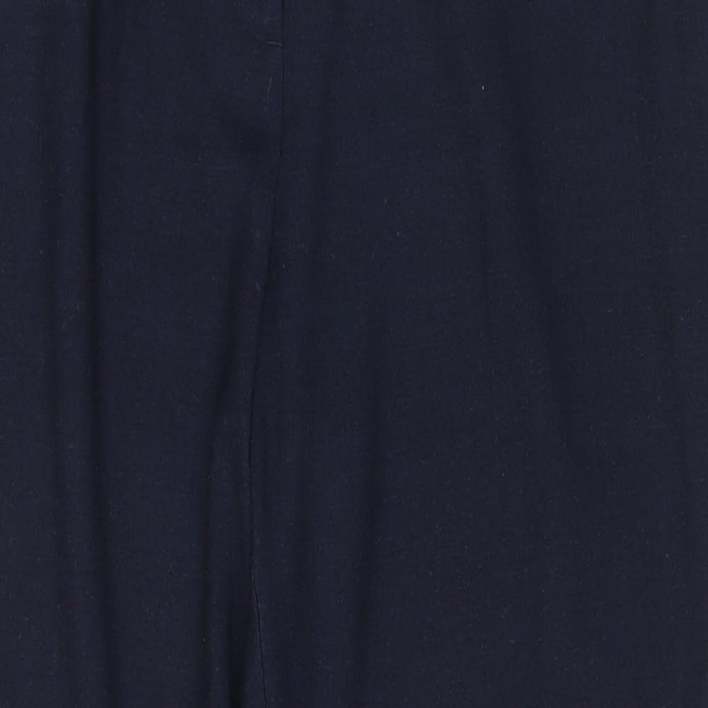 Marks and Spencer Womens Blue Polyester Trousers Size 14 Regular Zip