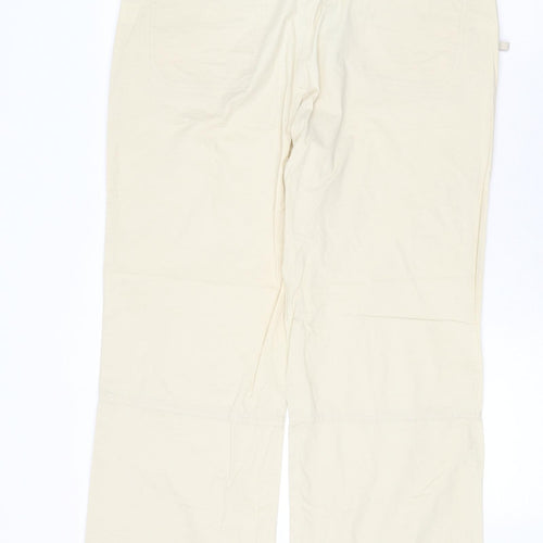 Dorothy Perkins Womens Beige Cotton Trousers Size 14 Regular Zip