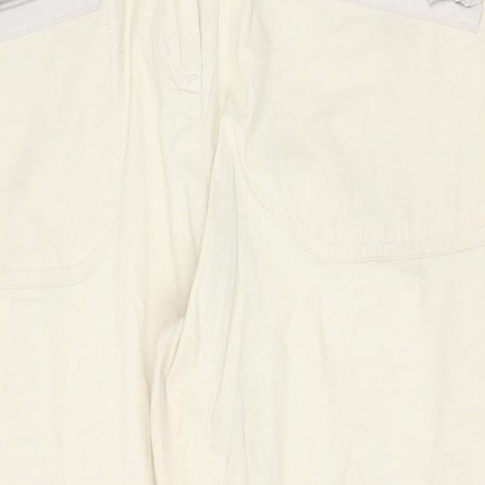 Dorothy Perkins Womens Beige Cotton Trousers Size 14 Regular Zip