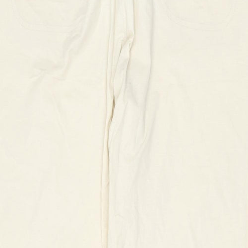 Dorothy Perkins Womens Beige Cotton Trousers Size 14 Regular Zip