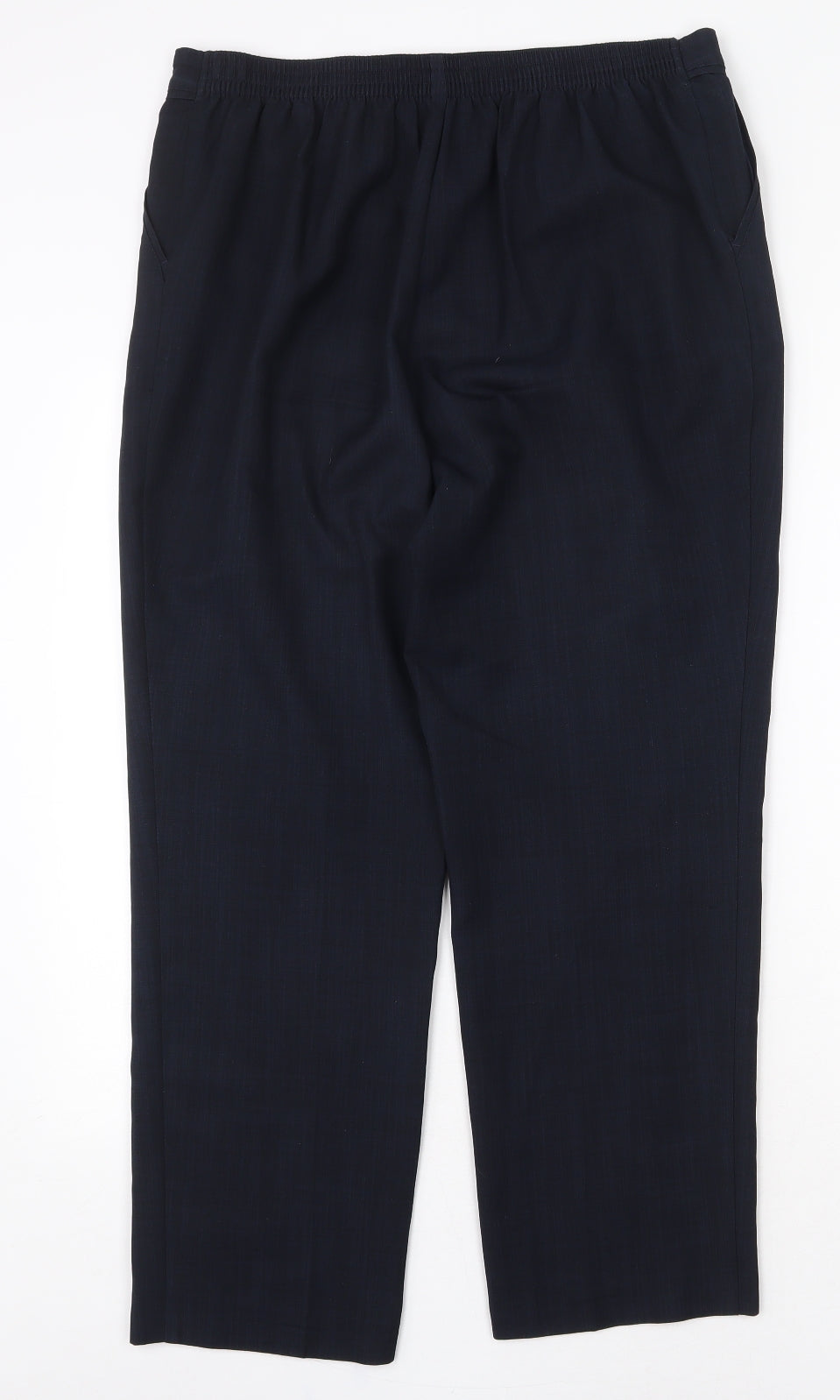 Marks and Spencer Womens Blue Polyester Trousers Size 14 Regular