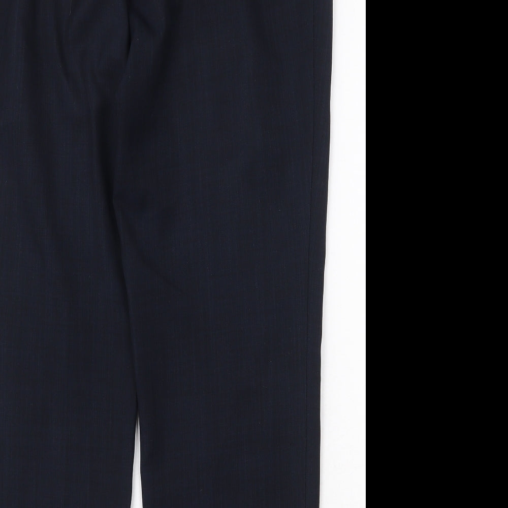 Marks and Spencer Womens Blue Polyester Trousers Size 14 Regular