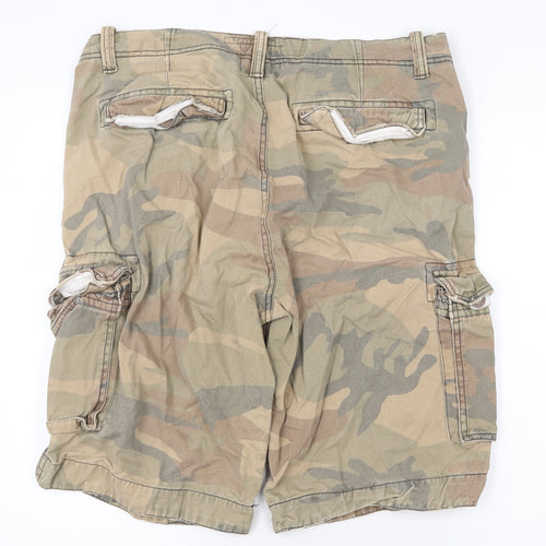 UrbanSpirit Womens Multicoloured Camouflage Cotton Cargo Shorts Size 36 Regular Zip