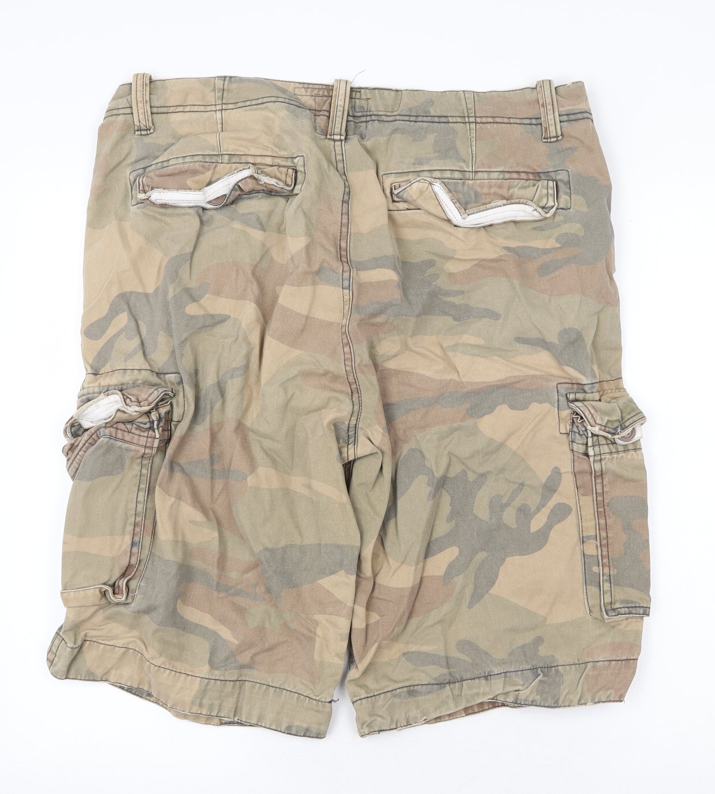 UrbanSpirit Womens Multicoloured Camouflage Cotton Cargo Shorts Size 36 Regular Zip