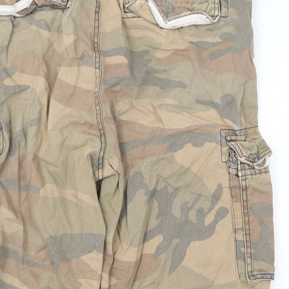 UrbanSpirit Womens Multicoloured Camouflage Cotton Cargo Shorts Size 36 Regular Zip