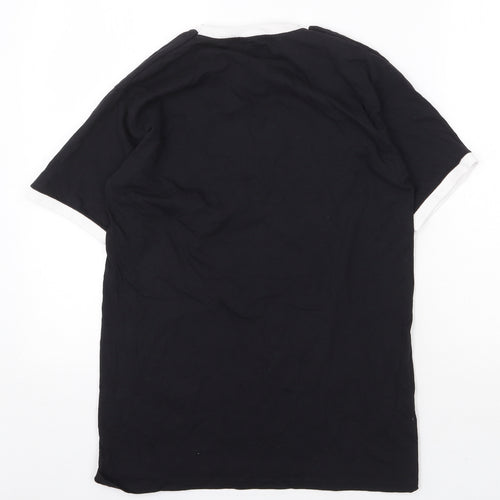 Fruit of the Loom Womens Black 100% Cotton Basic T-Shirt Size M Round Neck