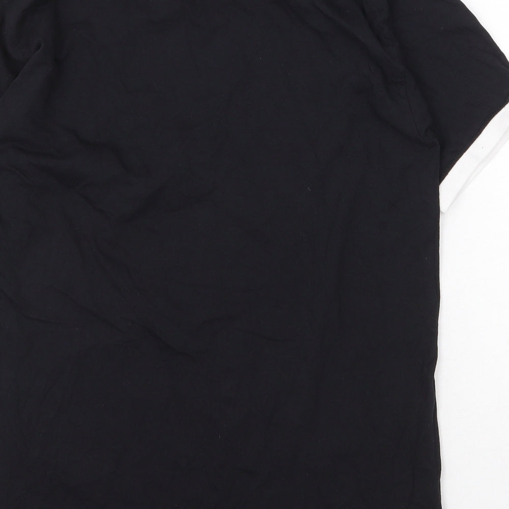 Fruit of the Loom Womens Black 100% Cotton Basic T-Shirt Size M Round Neck