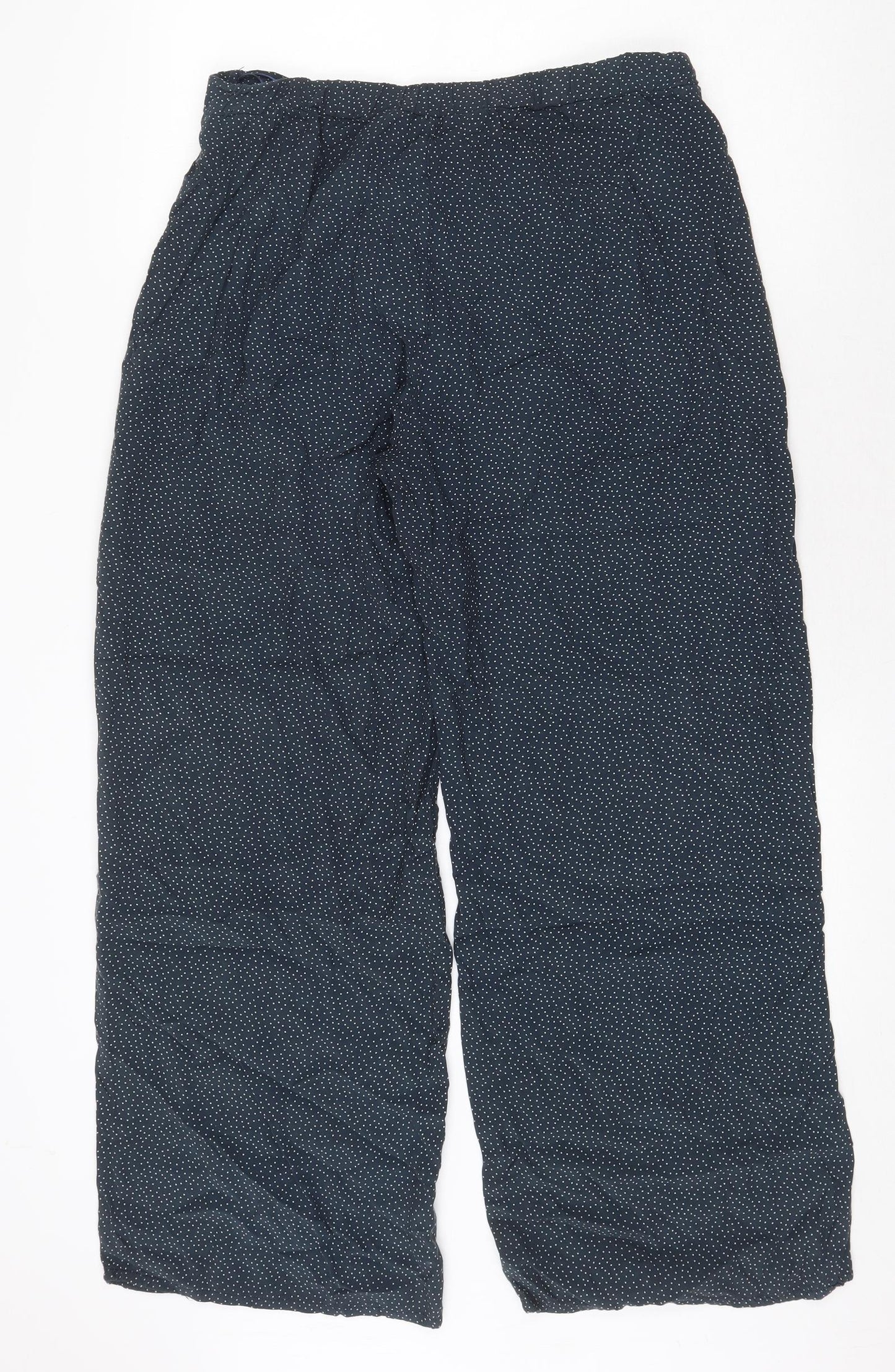 TU Womens Blue Polka Dot Viscose Trousers Size 12 Regular Tie