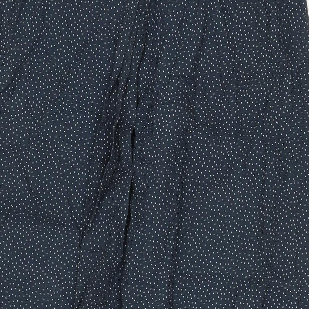 TU Womens Blue Polka Dot Viscose Trousers Size 12 Regular Tie