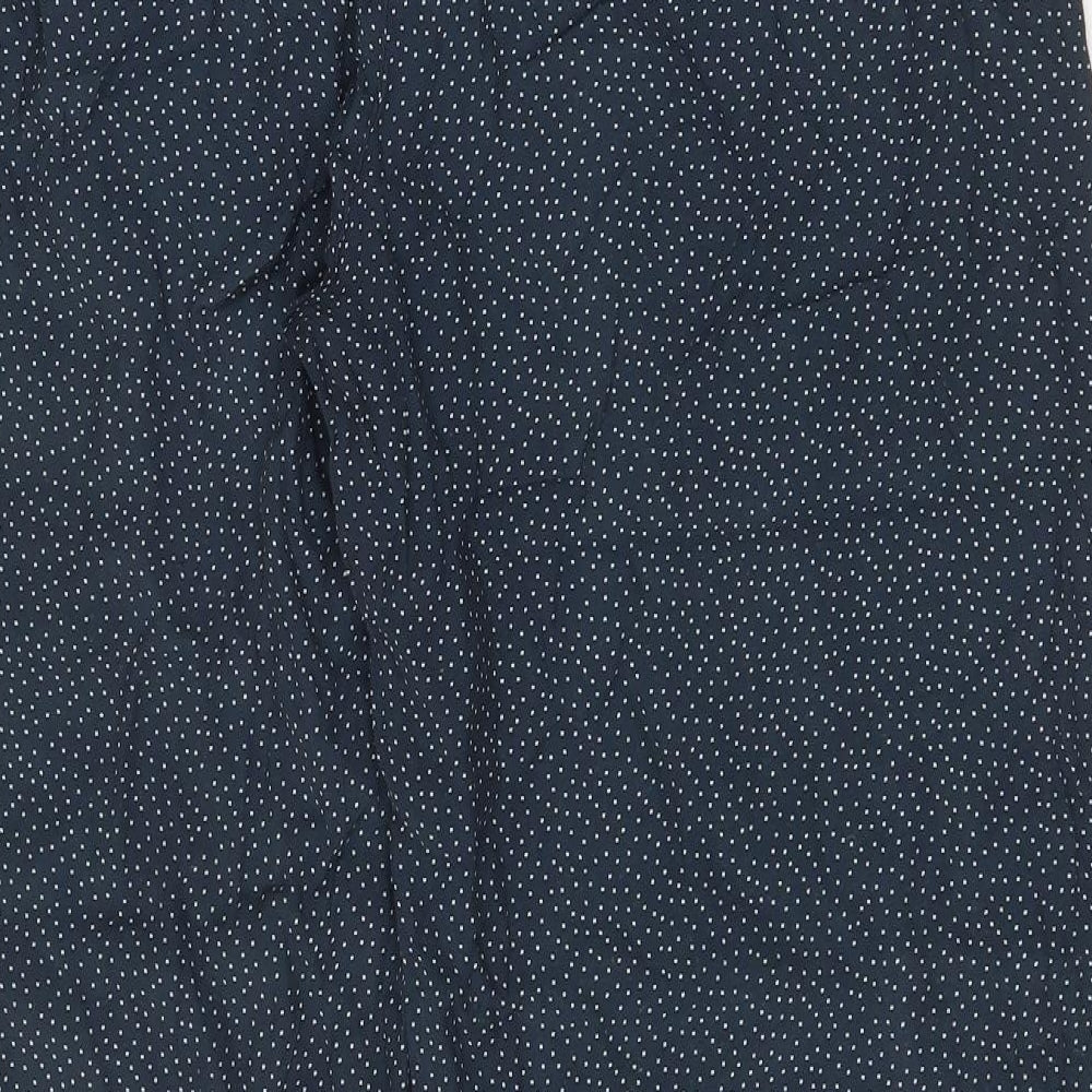 TU Womens Blue Polka Dot Viscose Trousers Size 12 Regular Tie