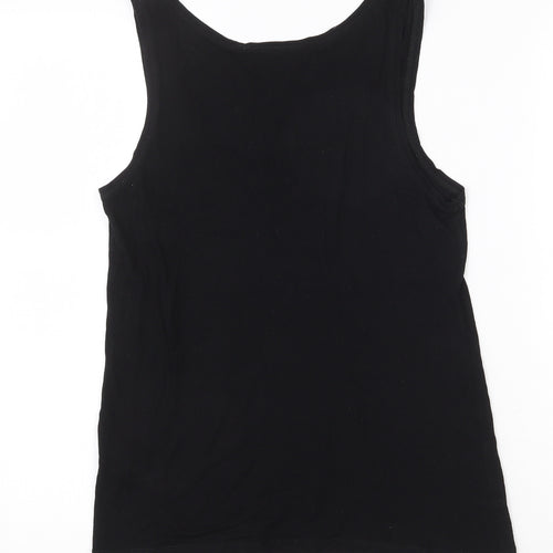 Warehouse Definitive Womens Black Viscose Basic Tank Size 8 Round Neck