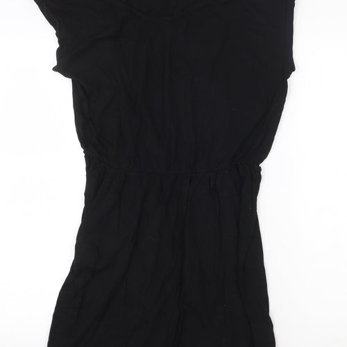 H&M Womens Black Cotton T-Shirt Dress Size S Round Neck Pullover