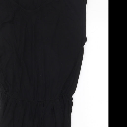 H&M Womens Black Cotton T-Shirt Dress Size S Round Neck Pullover
