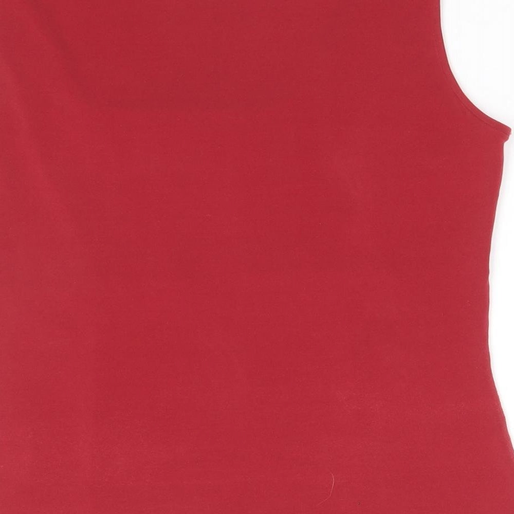 Principles Womens Red Polyester Basic Tank Size 12 Cowl Neck