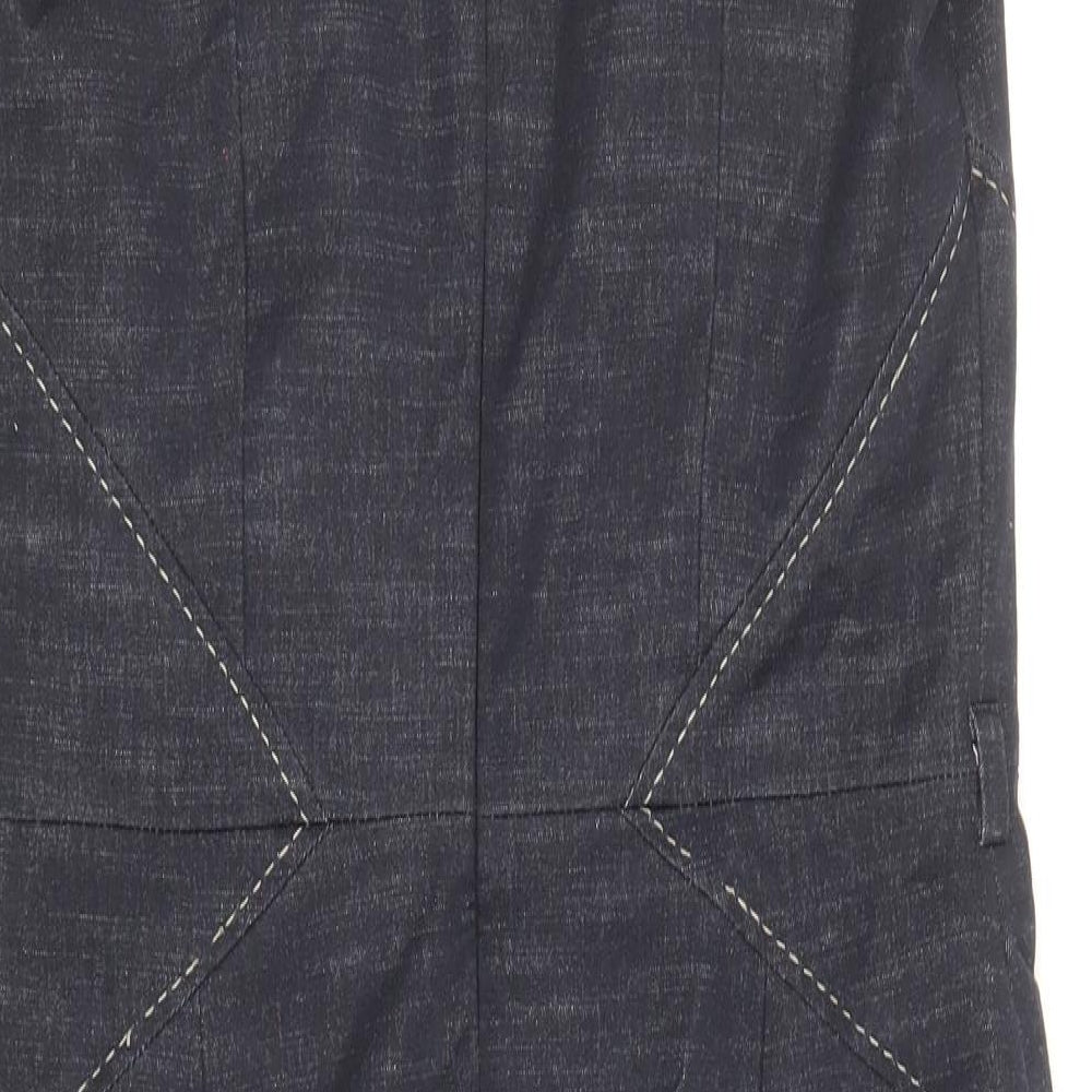 NEXT Womens Blue Polyester Sheath Size 10 Square Neck Zip