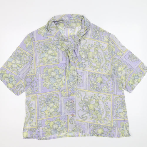 Hardob Womens Multicoloured Geometric Polyester Basic Blouse Size 16 V-Neck