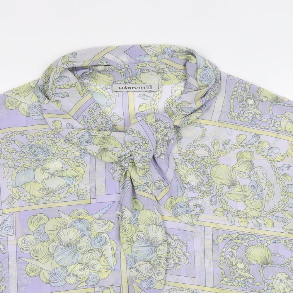 Hardob Womens Multicoloured Geometric Polyester Basic Blouse Size 16 V-Neck