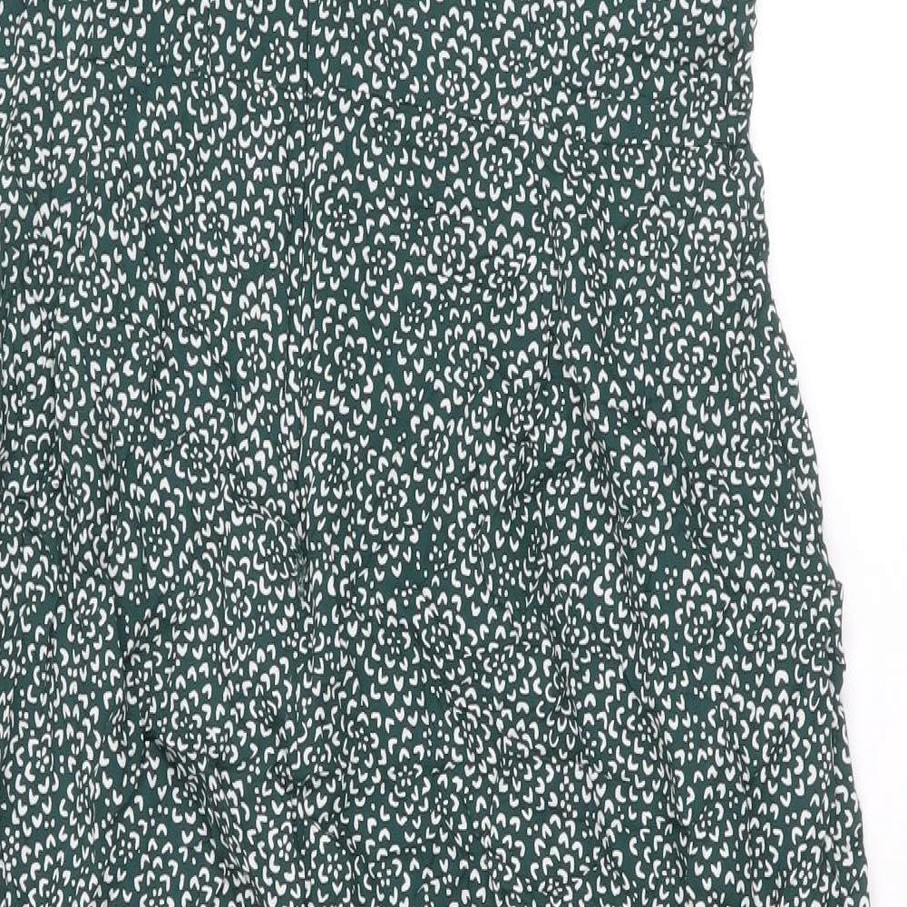NEXT Womens Green Geometric Modal Jumpsuit One-Piece Size 16 Zip