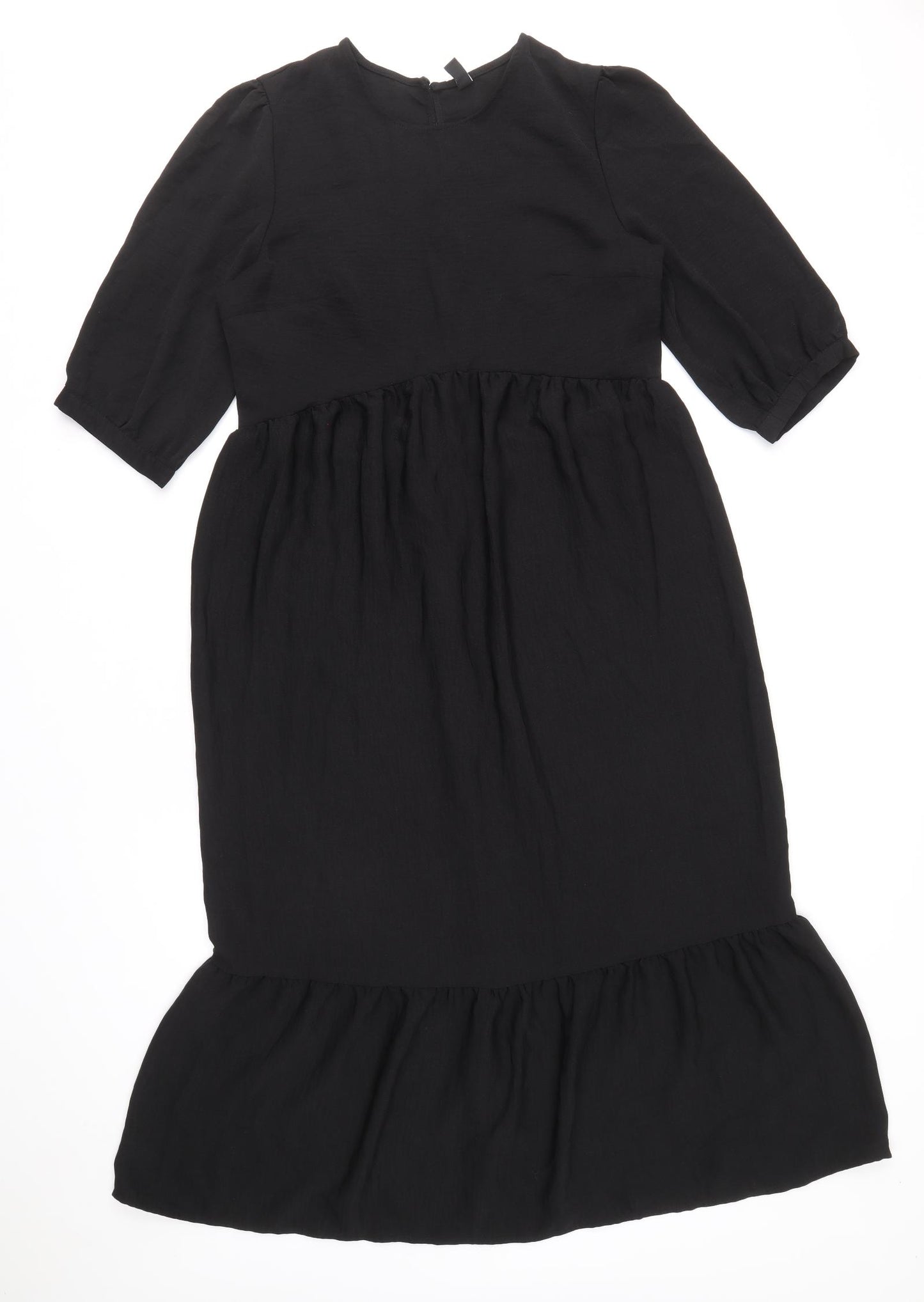 Nobodys Child Womens Black Polyester Fit & Flare Size 12 Round Neck Button