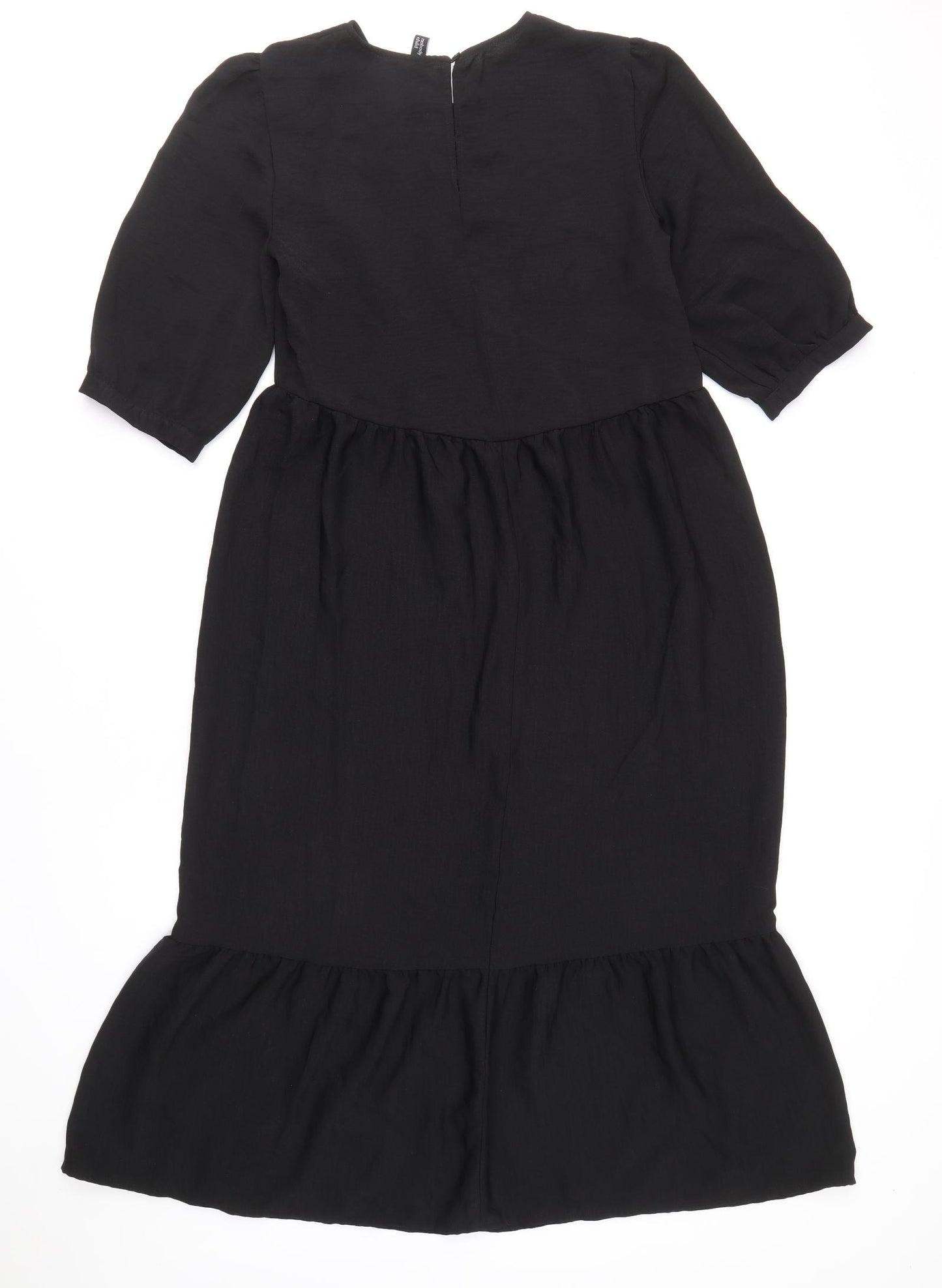 Nobodys Child Womens Black Polyester Fit & Flare Size 12 Round Neck Button