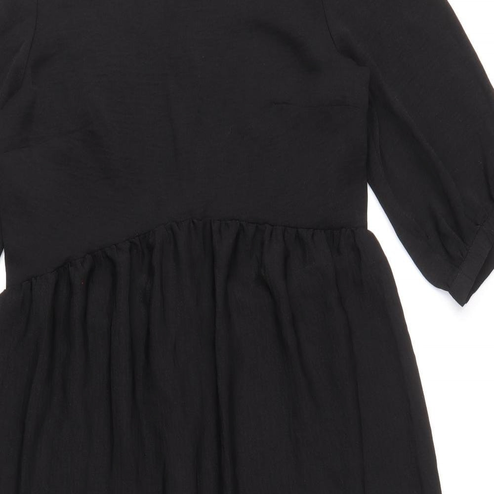 Nobodys Child Womens Black Polyester Fit & Flare Size 12 Round Neck Button