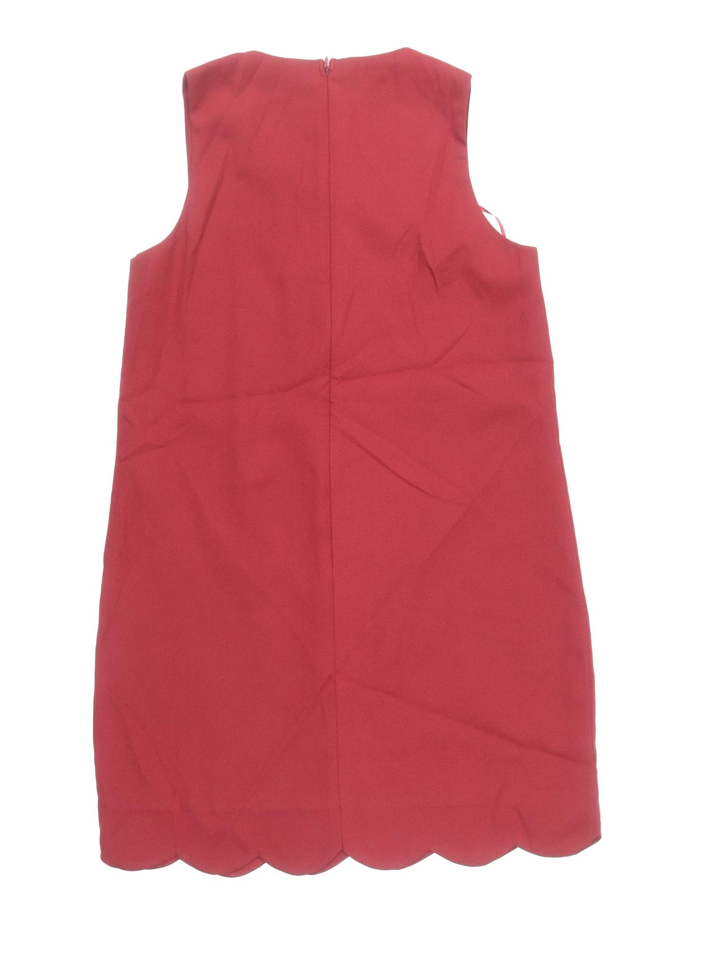 Missguided Womens Red Polyester Shift Size 8 V-Neck Zip