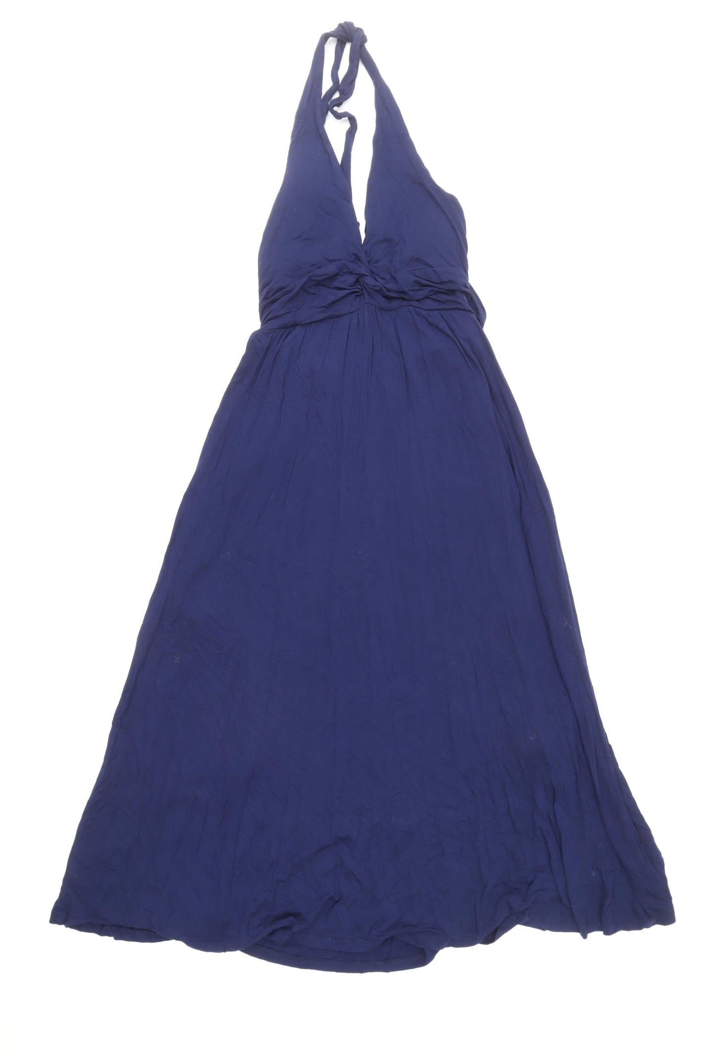 New Look Womens Blue Viscose Maxi Size 12 Halter Tie