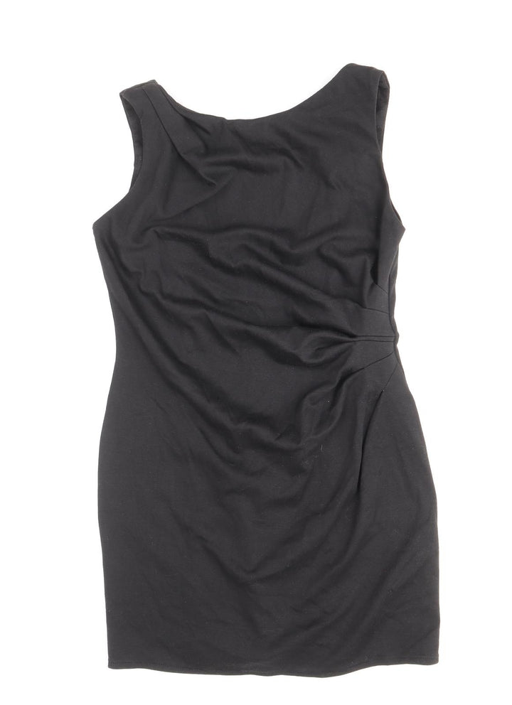 New Look Womens Black Polyester A-Line Size 10 Round Neck Pullover