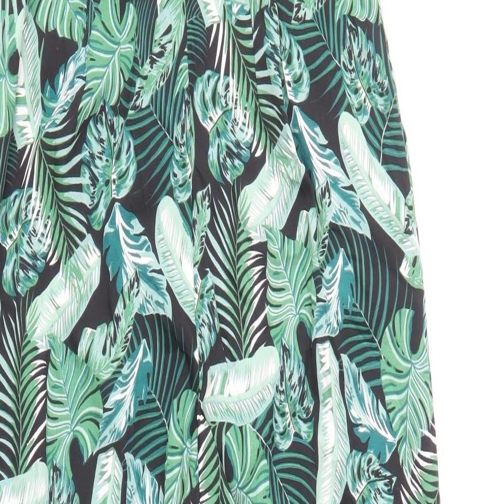Boohoo Womens Green Geometric Polyester Jumpsuit One-Piece Size 8 Zip