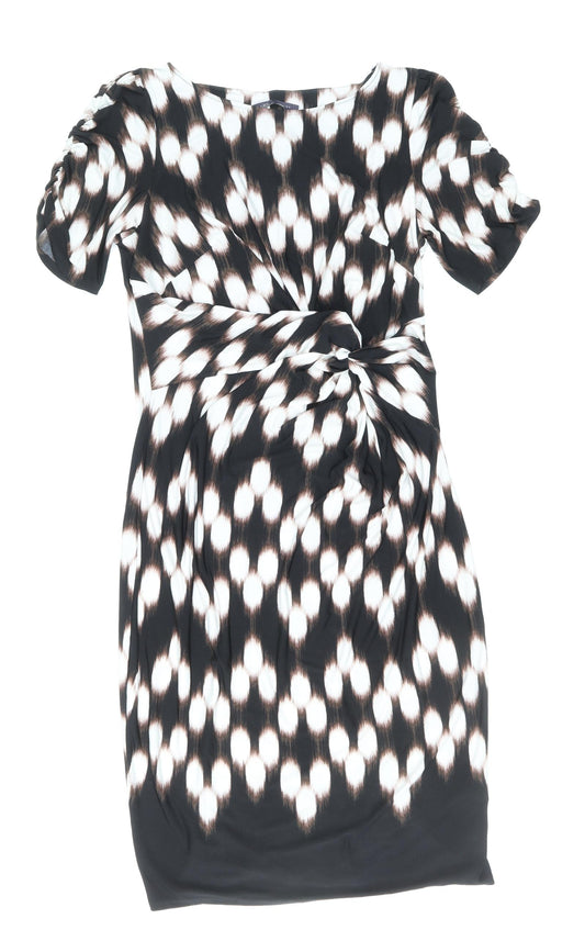 Marks and Spencer Womens Multicoloured Geometric Polyester A-Line Size 16 Round Neck Pullover