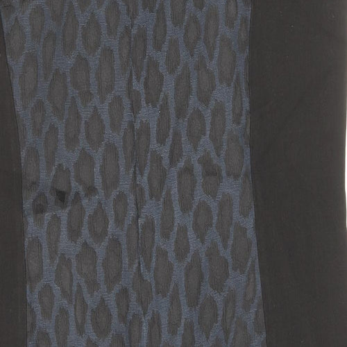 George Womens Black Animal Print Polyester Pencil Dress Size 16 V-Neck Zip - Leopard Pattern