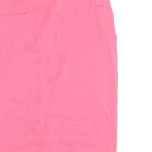 Marks and Spencer Womens Pink Polyester Basic Tank Size 10 V-Neck