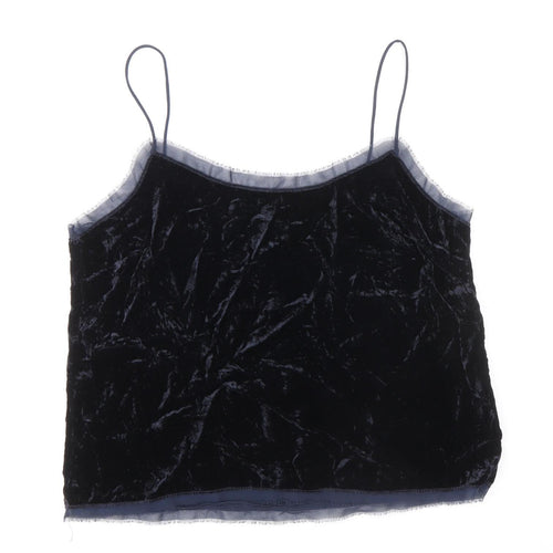 H&M Womens Black Viscose Basic Tank Size 12 Round Neck